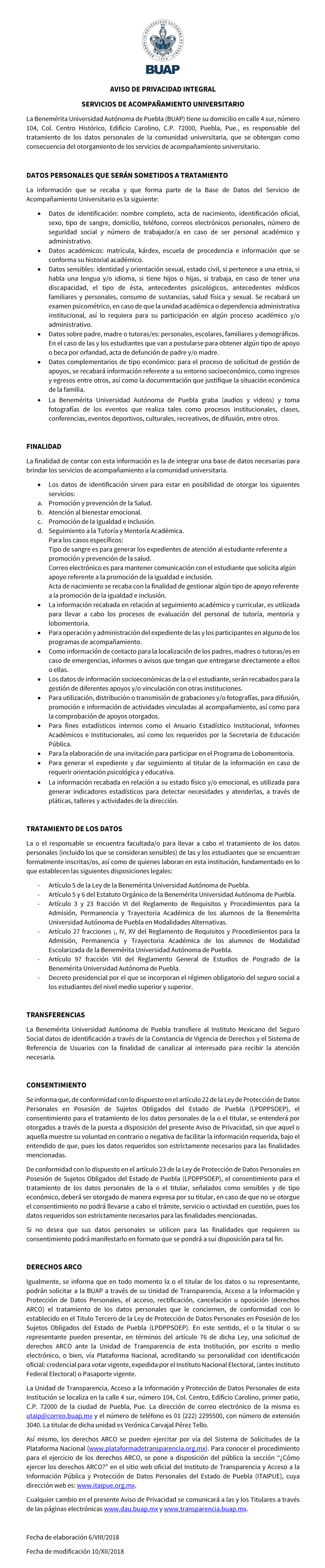 Aviso de privacidad