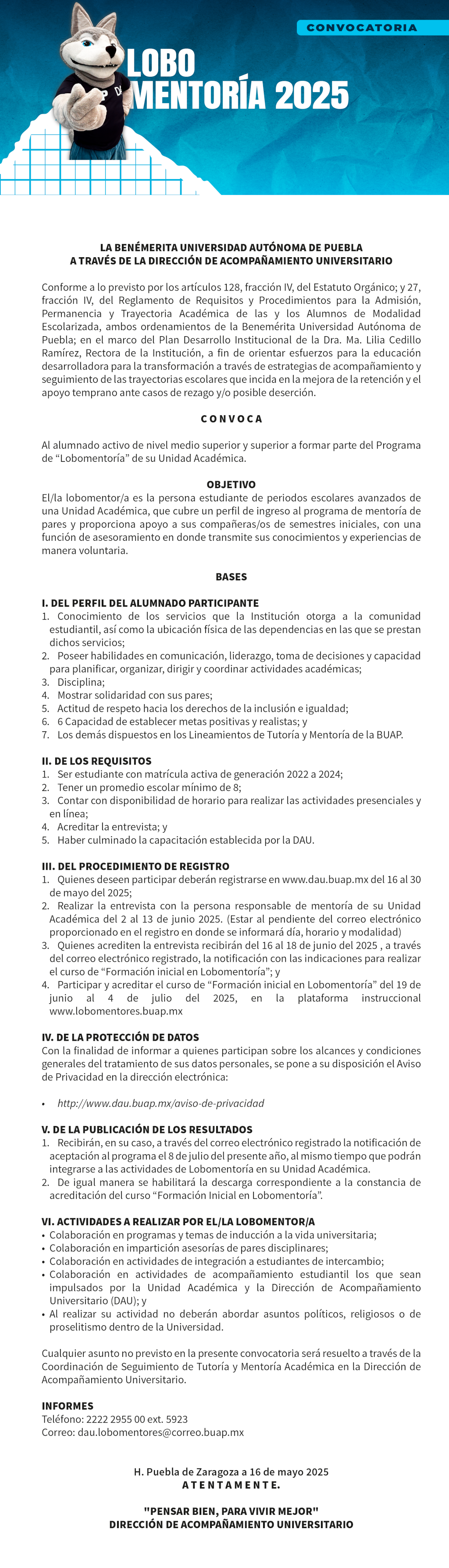 Convocatoria PRIMAVERA 2025